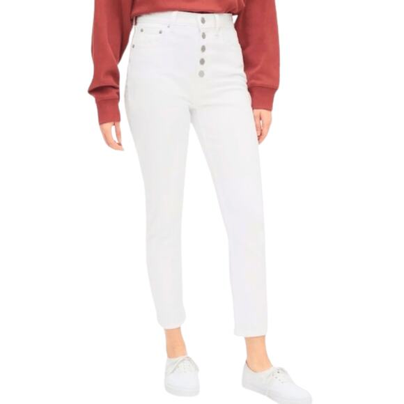 Gap Women's Summer Jeans Slim Stretch White High Rise plus size 16 33 NWT Ankle - Picture 2 of 7